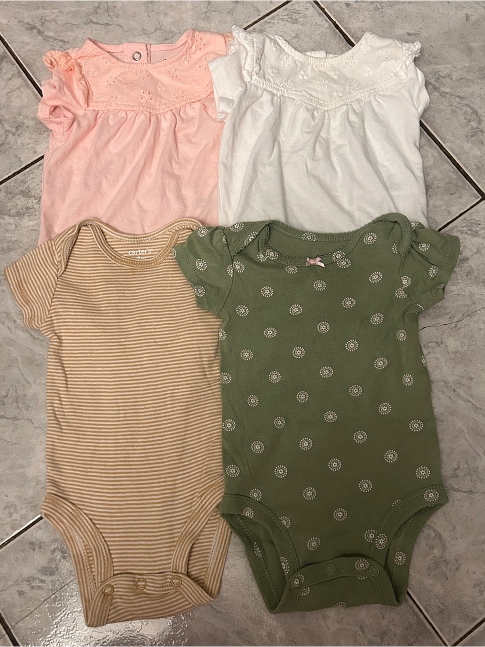 Baby Girl Short Sleeve Bodysuit Bundle Size 3M